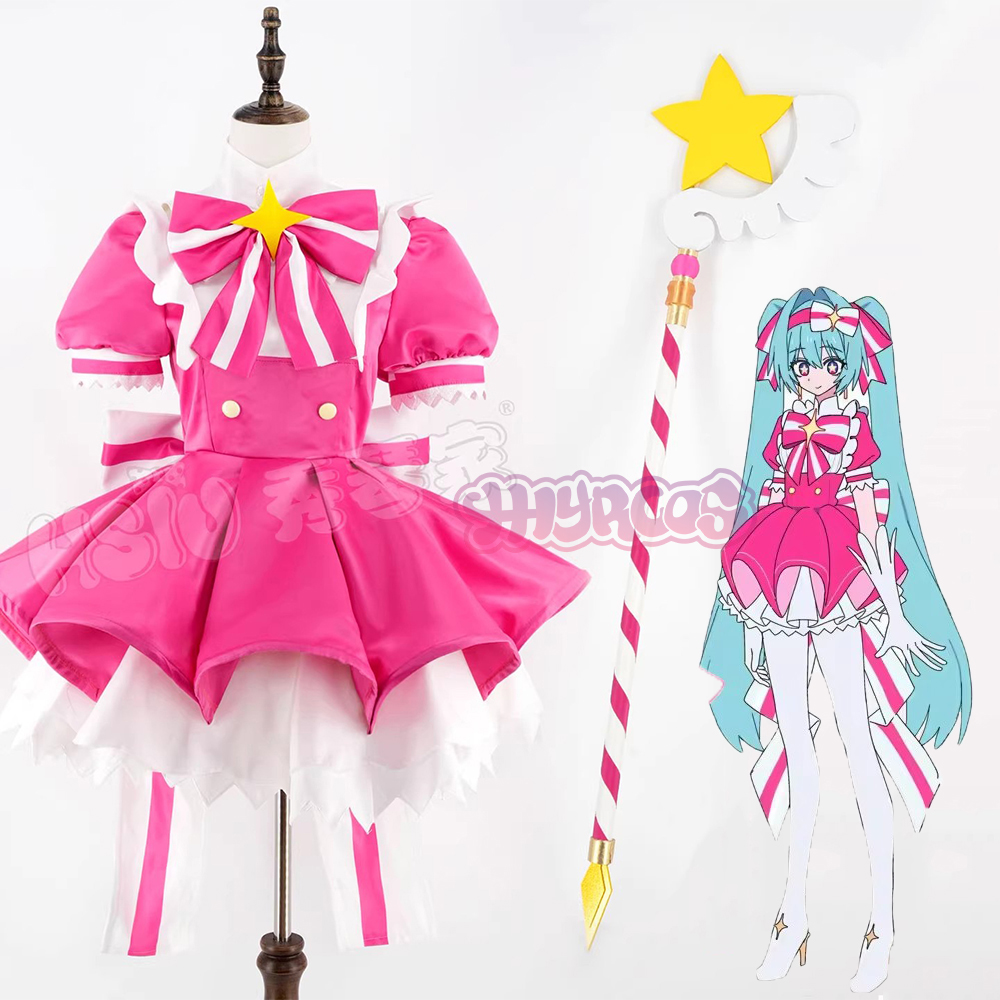 Cosplay Floating Prop - MMiku Retry Cosplay Costumes Wig Pink