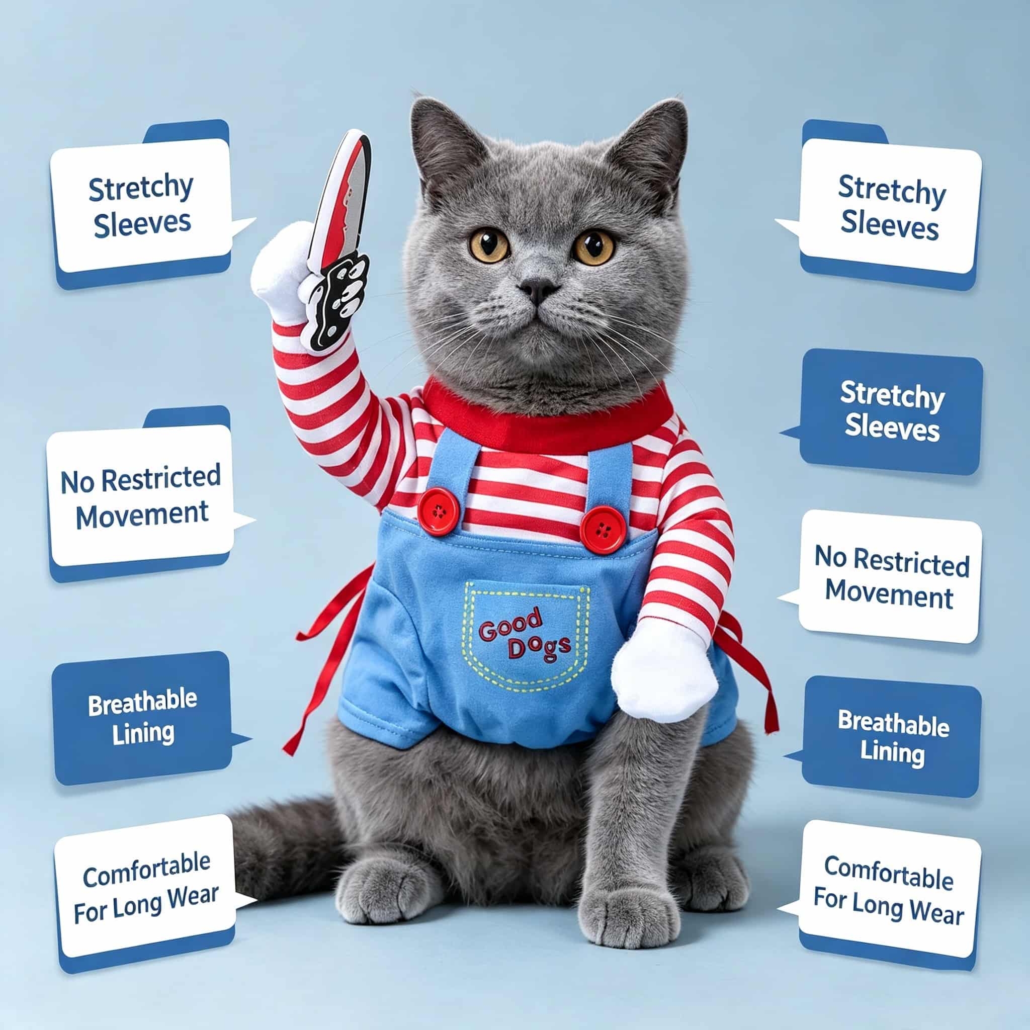 Halloween Pet Dog Chucky Costu - Cosplay Prop Blueprints 评论和价格