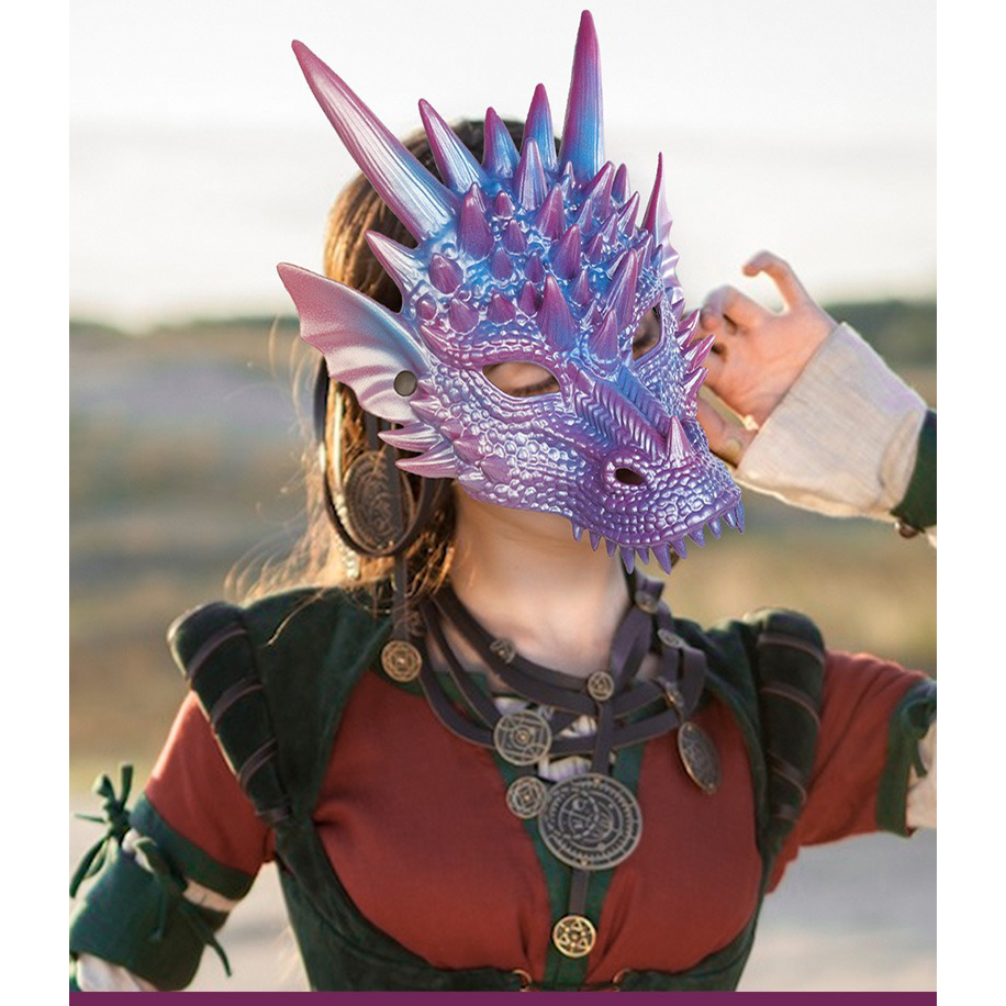 Pearl Blue Dragon Mask 3D Prin - Cosplay Prop Blueprints 评论和价格