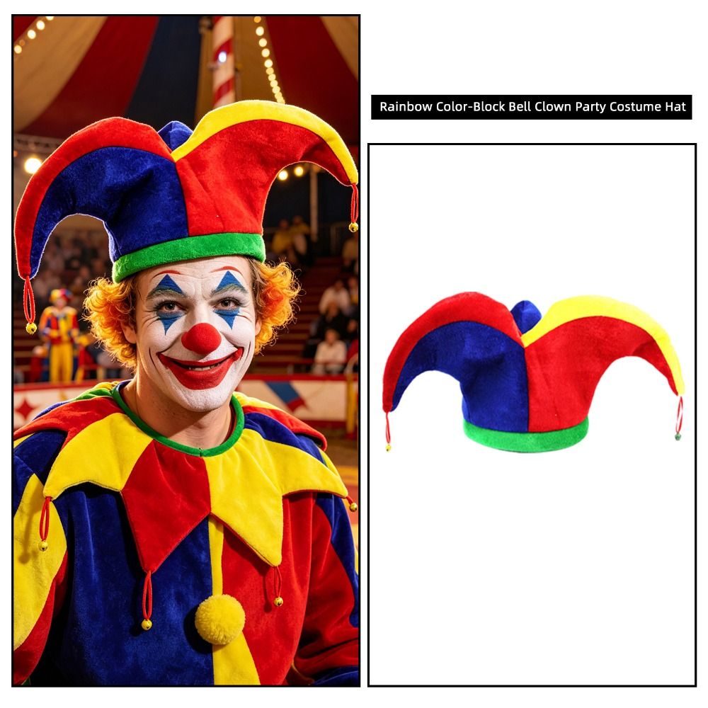 Cap Prop Multicolor Clown Hat  - Cosplay Prop Pattern 评论和价格