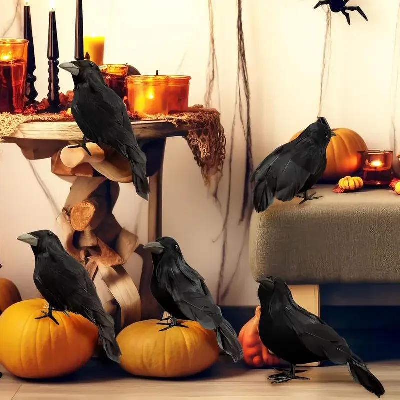 1PC Black Crow Halloween Decor - Prop For Cosplay 评论和价格