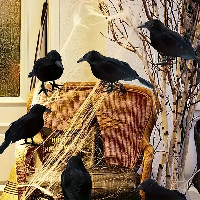 1PC Black Crow Halloween Decor - Prop For Cosplay 评论和价格
