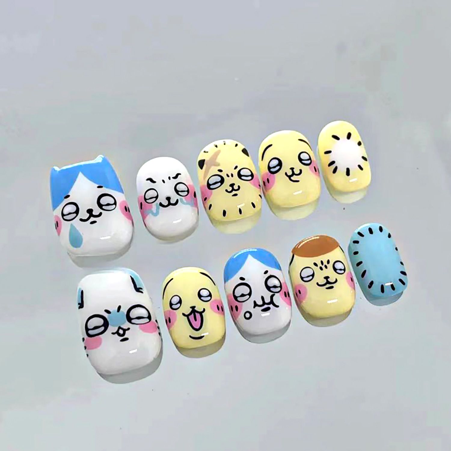 Cute cartoon Rakko press-on na - Detachable Cosplay Prop 评论和价格