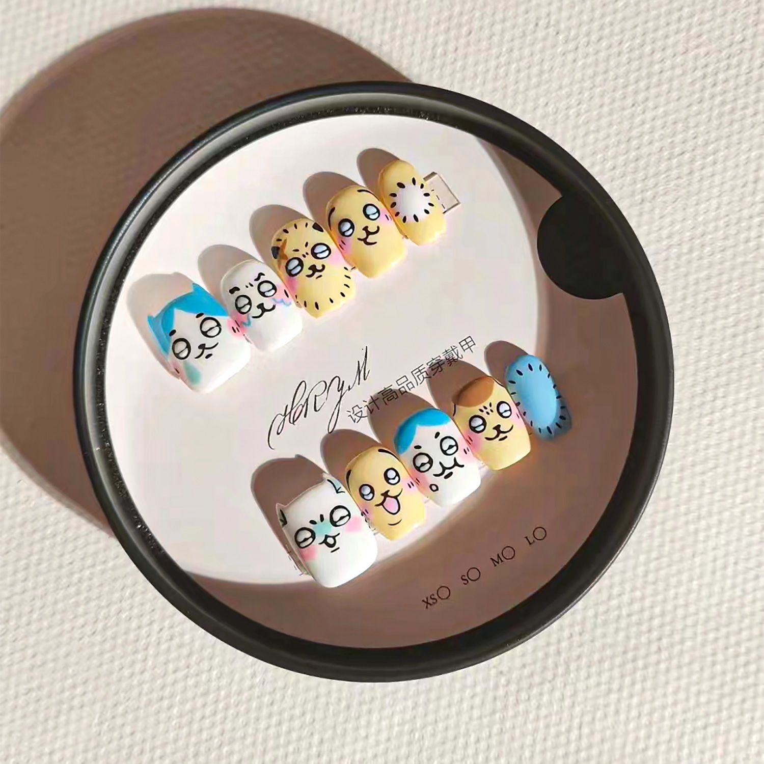 Cute cartoon Rakko press-on na - Detachable Cosplay Prop 评论和价格