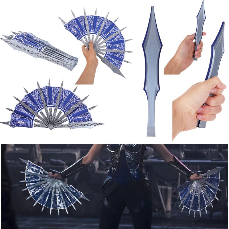 Anime Kitana Cosplay MK Blue H - Cosplay Prop Blueprints 评论和价格